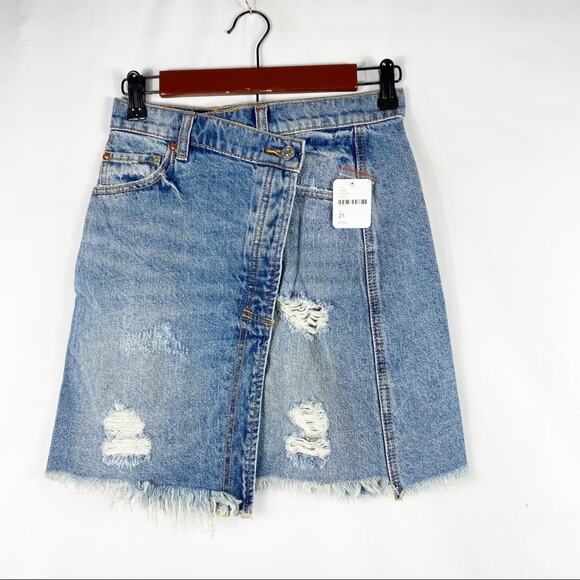 FREE PEOPLE Parker Wrap Mini Skirt NWT - Size 25 - Picture 2 of 8